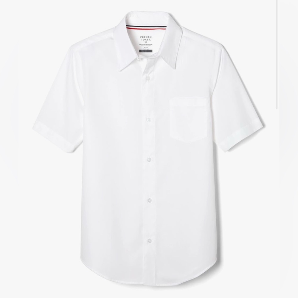 French Toast Bundle of 3 Boys' Short Sleeve Classic Poplin Dress Shirt - White - Picture 3 of 16
